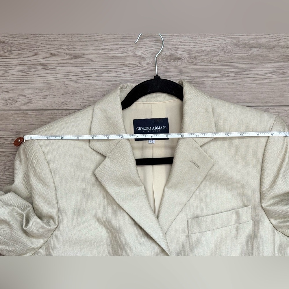 Giorgio Armani Classico Borgo 21 Line Light Cream Three-Button Men’s Suit Sz46 - Picture 12 of 12